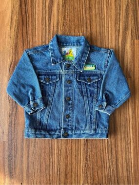 VTG Sesame Street Denim Y2K Jean Jacket Toddler Size 18 Months Unisex Elmo
